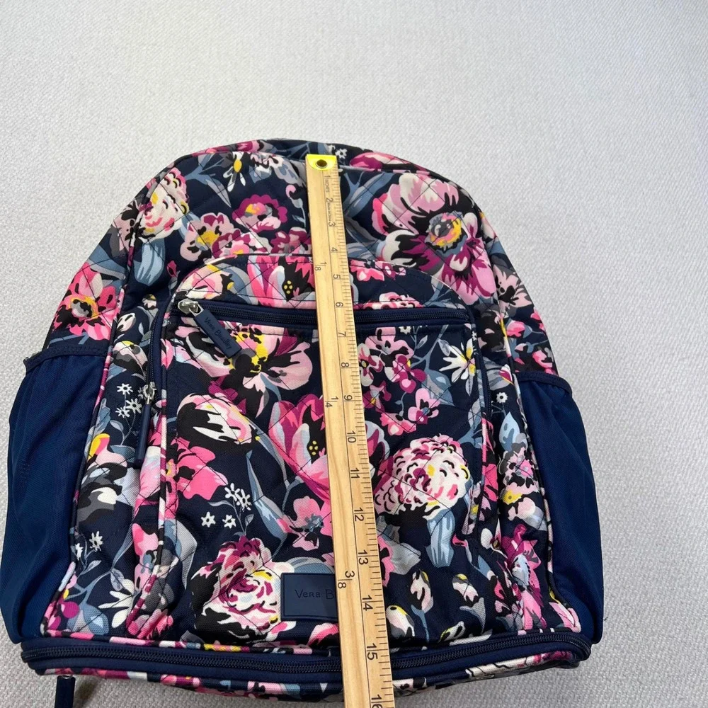 Vera Bradley Quilted Lighten Up Backpack Indiana Blossoms Navy Floral Laptop Ret